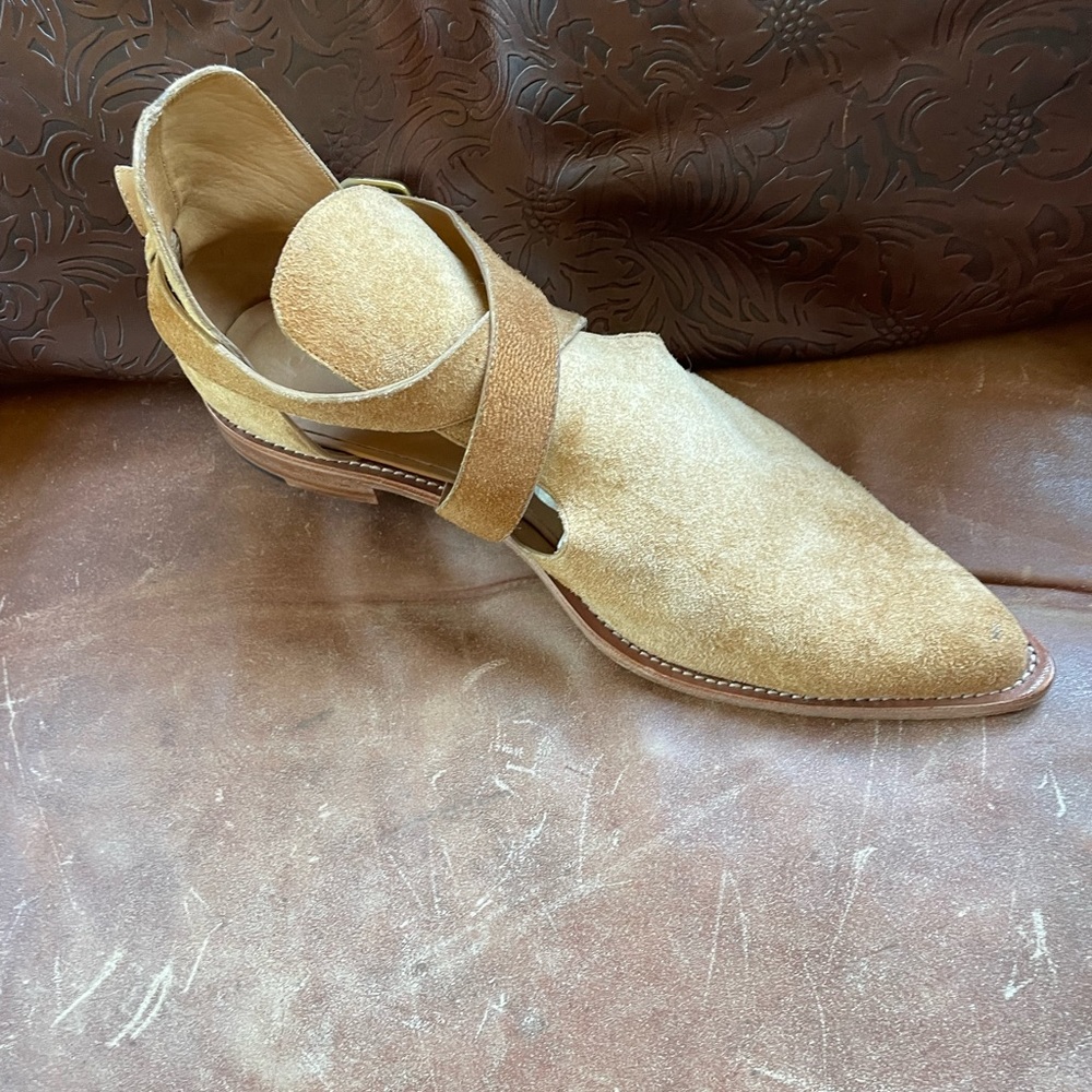 Jim barnier suede artisan crafted western shoe with buckle strap Size 9.5” - Picture 5 of 7